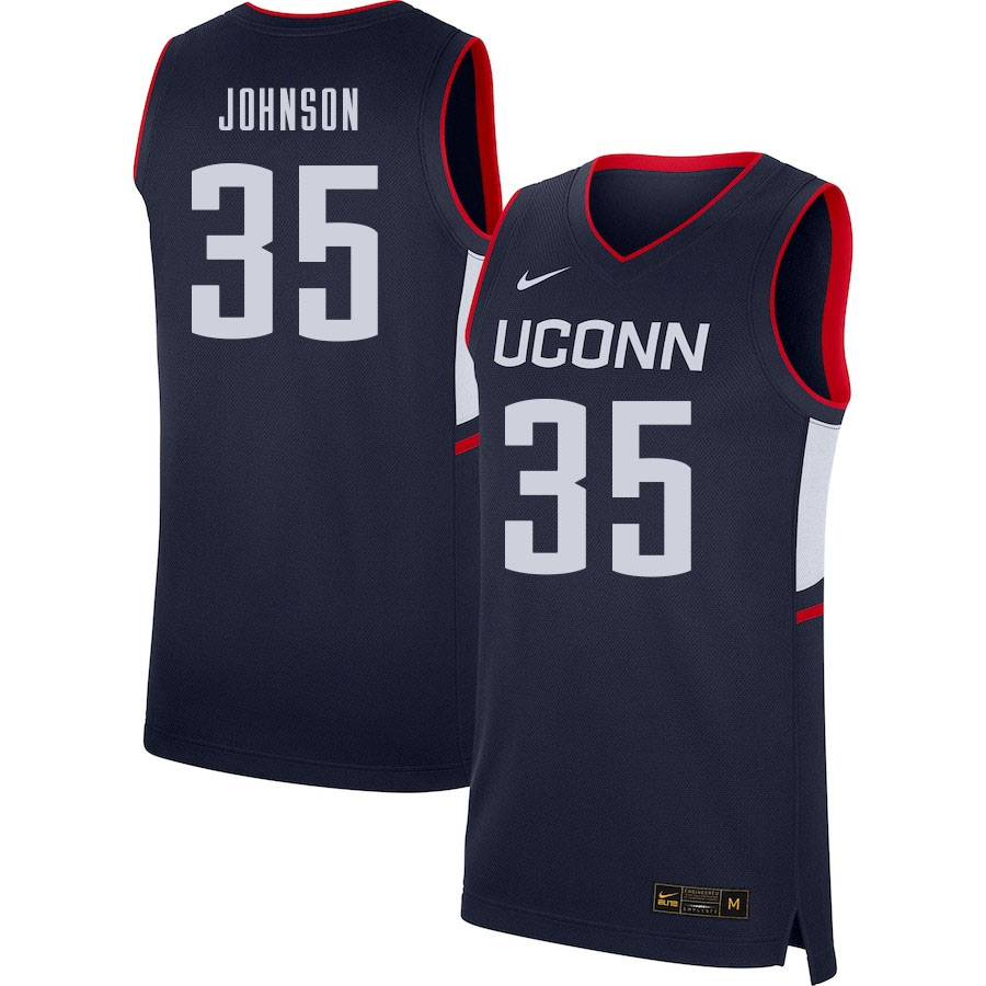 Men #35 Samson Johnson Uconn Huskies College Basketball Jerseys Sale-Navy